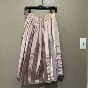 Handmade pink and gray striped a-line skirt